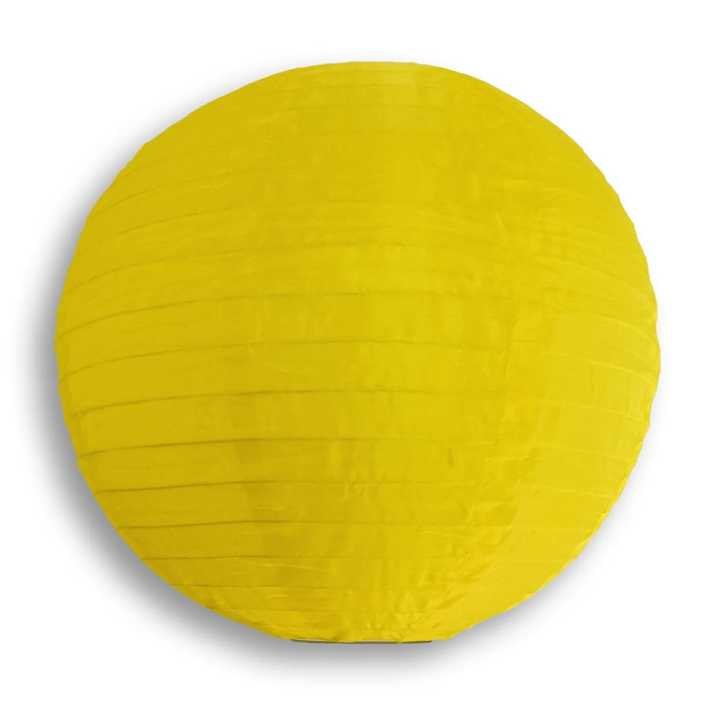 12 PACK | 14" Yellow Shimmering Nylon Lantern, Even Ribbing, Durable, Hanging Decoration