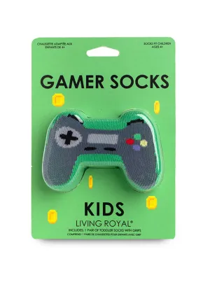 3D Packaged Crew Socks - Kids - Game Controller - Green