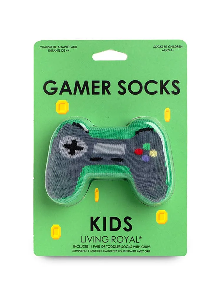 3D Packaged Crew Socks - Kids - Game Controller - Green