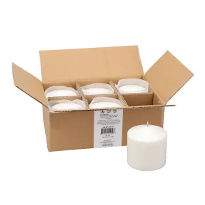 3x3 Unscented White Pillar Candles (Set of 6)