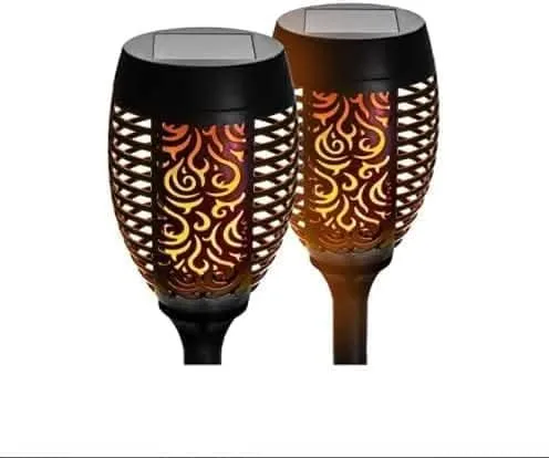 4x Flame Effect Solar Torch Stake Lights