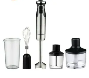 5-Core Immersion Portable Hand Blender 5-in-1, 500W Handheld, 8 Variable Speeds, Stainless Steel, Electric Whisker, 2-Blades, 860ml Food Processor, Chopper, 600ml Mixing Beaker HB 1520