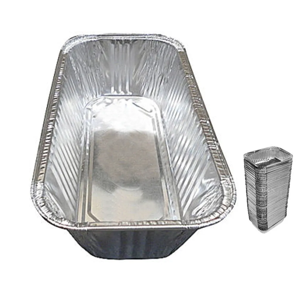 50 Pack 3 Lb Aluminum Foil Loaf Pan Disposable Bread Container Baking Loafbread