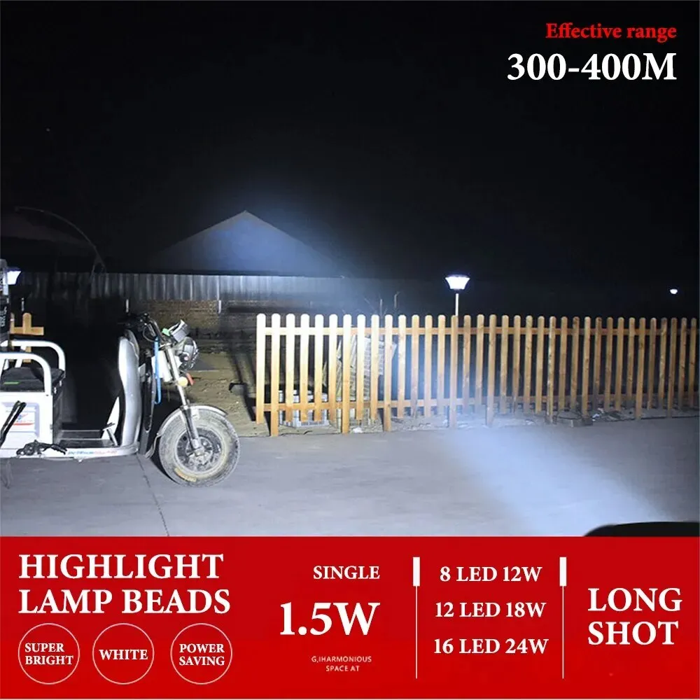 8/12/16 Led Waterproof Driving Auxiliary Headlight Accessories for Motorcycle