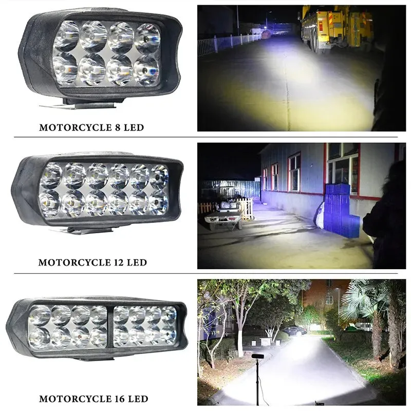 8/12/16 Led Waterproof Driving Auxiliary Headlight Accessories for Motorcycle