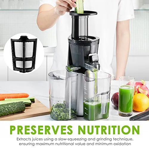 Aicok Juicer Slow Masticating Juicer Extractor, Cold Press Juicer Machine