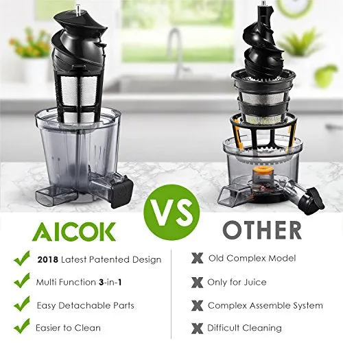 Aicok Juicer Slow Masticating Juicer Extractor, Cold Press Juicer Machine