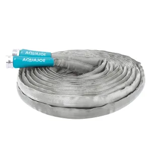 Aqua Joe AJFJH50-PRX Xtreme Fiberjacket Garden Hose | 50 Foot | Metal Fittings