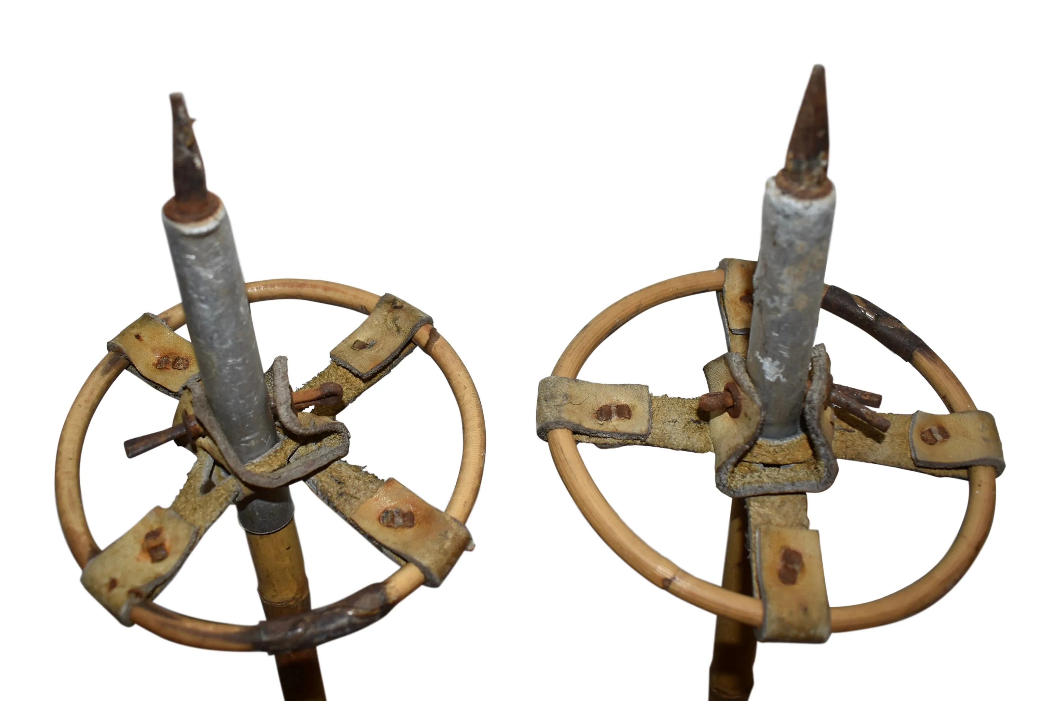 Bamboo Ski Poles with Leather Grips