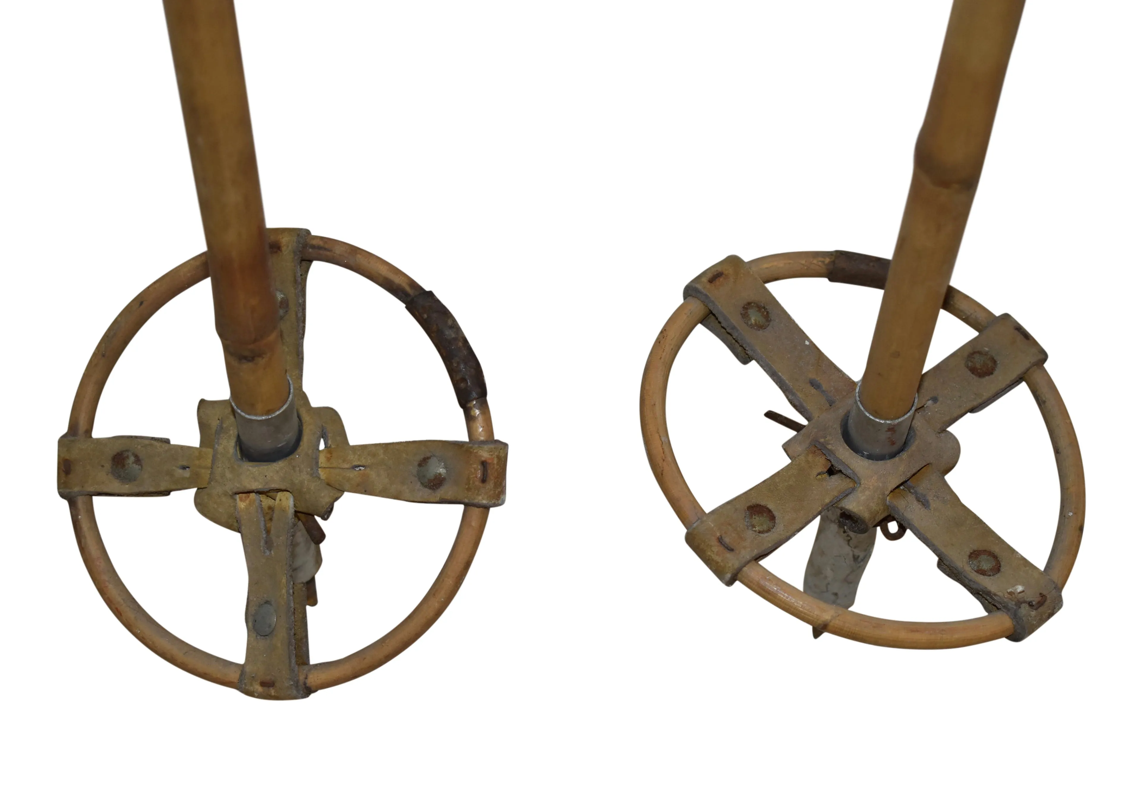 Bamboo Ski Poles with Leather Grips