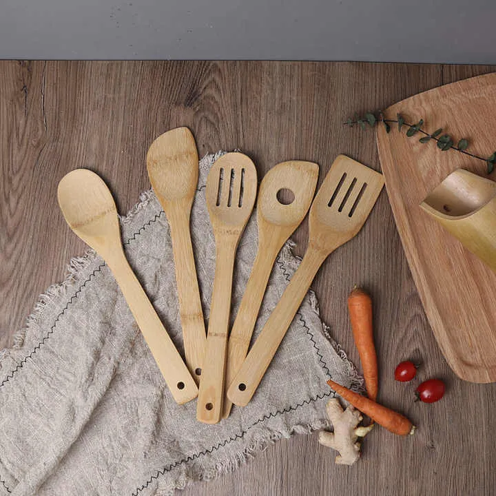 Bamboo Utensil Set 6 PCS Kitchen-مجموعة أدوات مطبخ