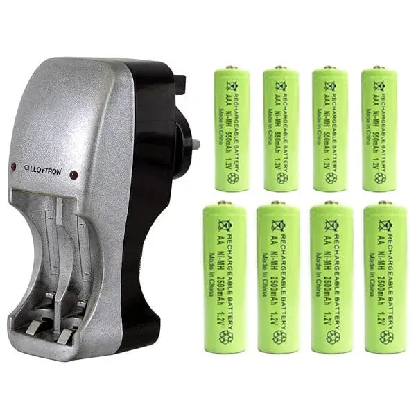 Battery Charger   8 AAA & AA Nimh Rechargeable Batteries