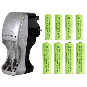 Battery Charger   8 AAA & AA Nimh Rechargeable Batteries