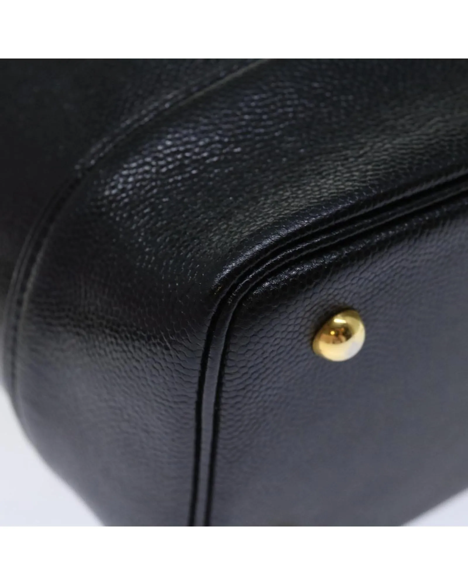 Black Leather Vanity Handbag by Italian Designer