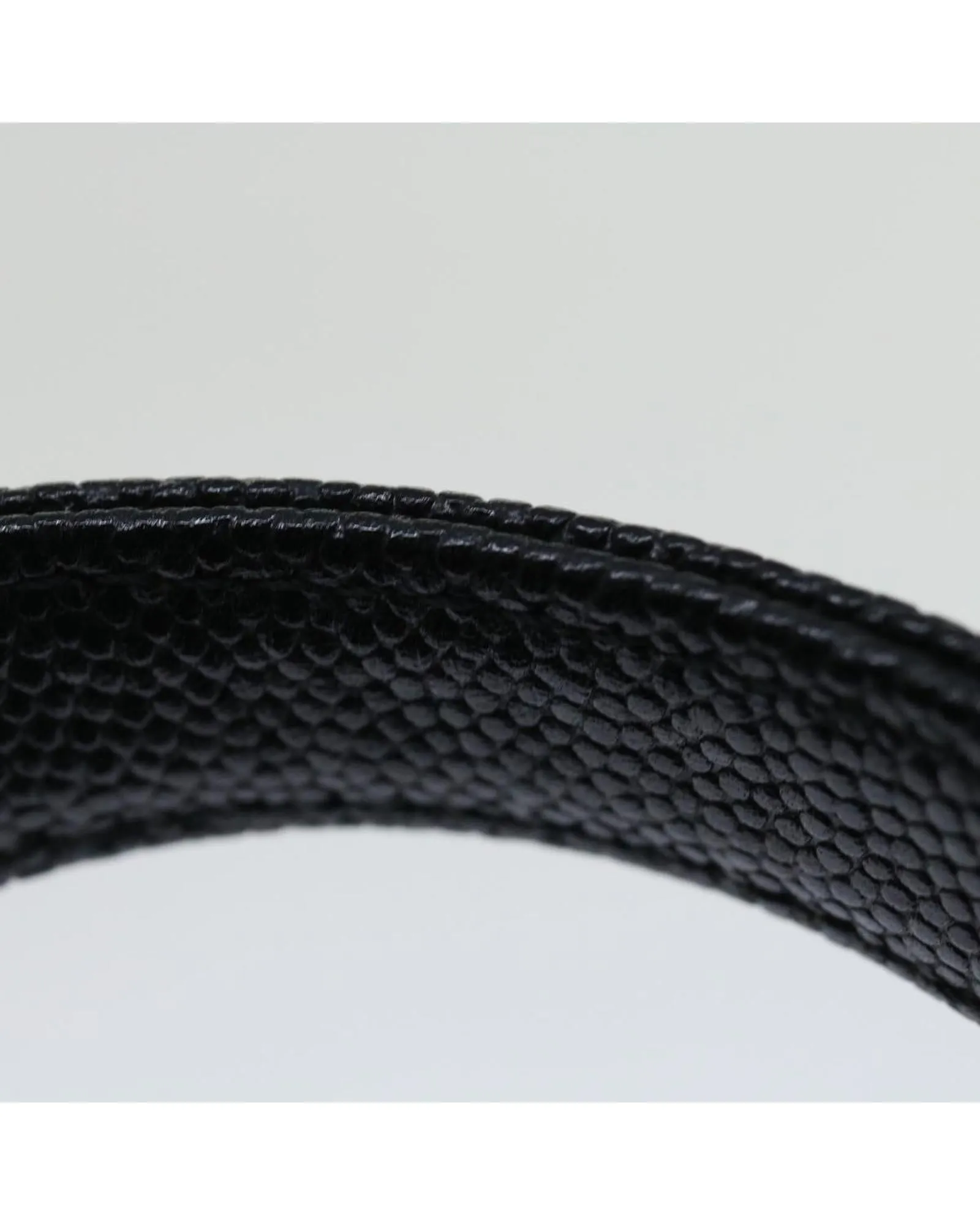 Black Leather Vanity Handbag by Italian Designer