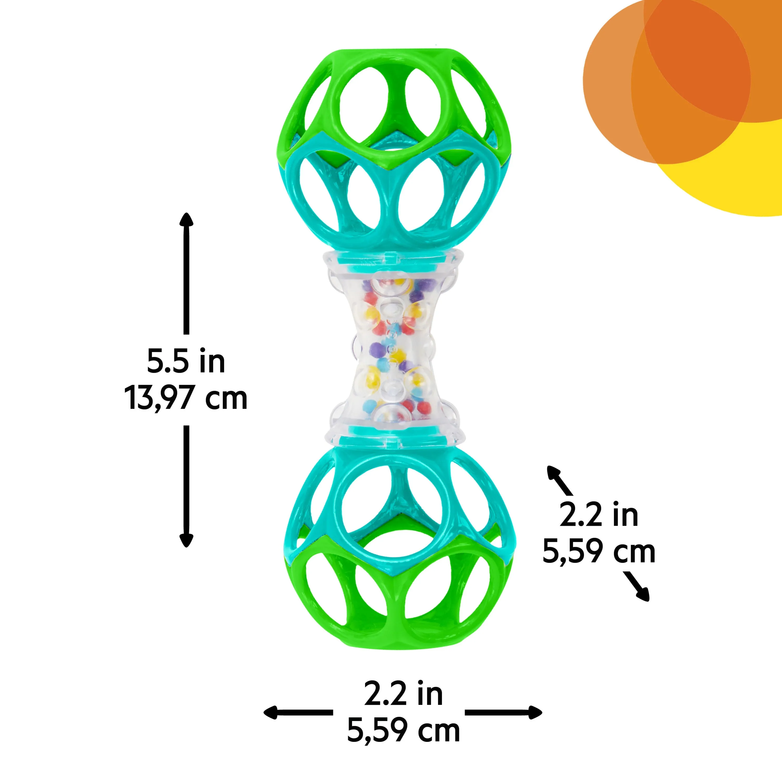 Bright Starts Grasp the Day Easy-Grasp Oball Gift Set, Ball and Rattle Toys, 2-PK, Unisex, 0 Months 