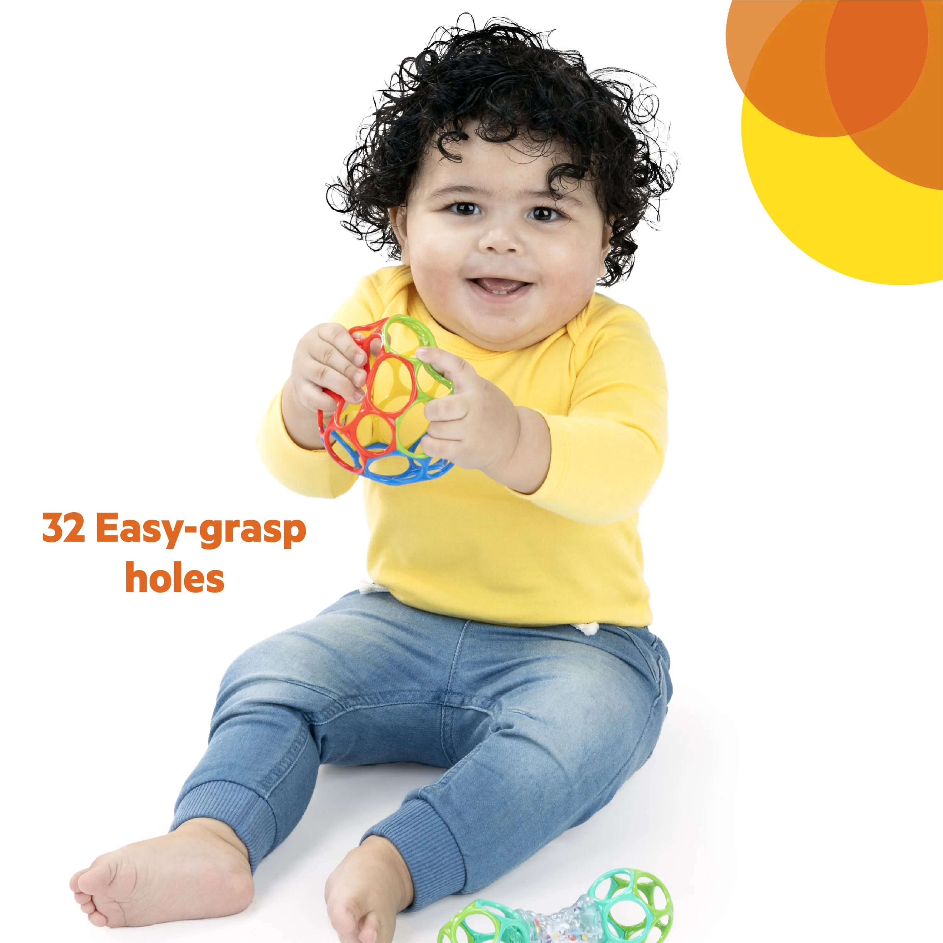 Bright Starts Grasp the Day Easy-Grasp Oball Gift Set, Ball and Rattle Toys, 2-PK, Unisex, 0 Months 