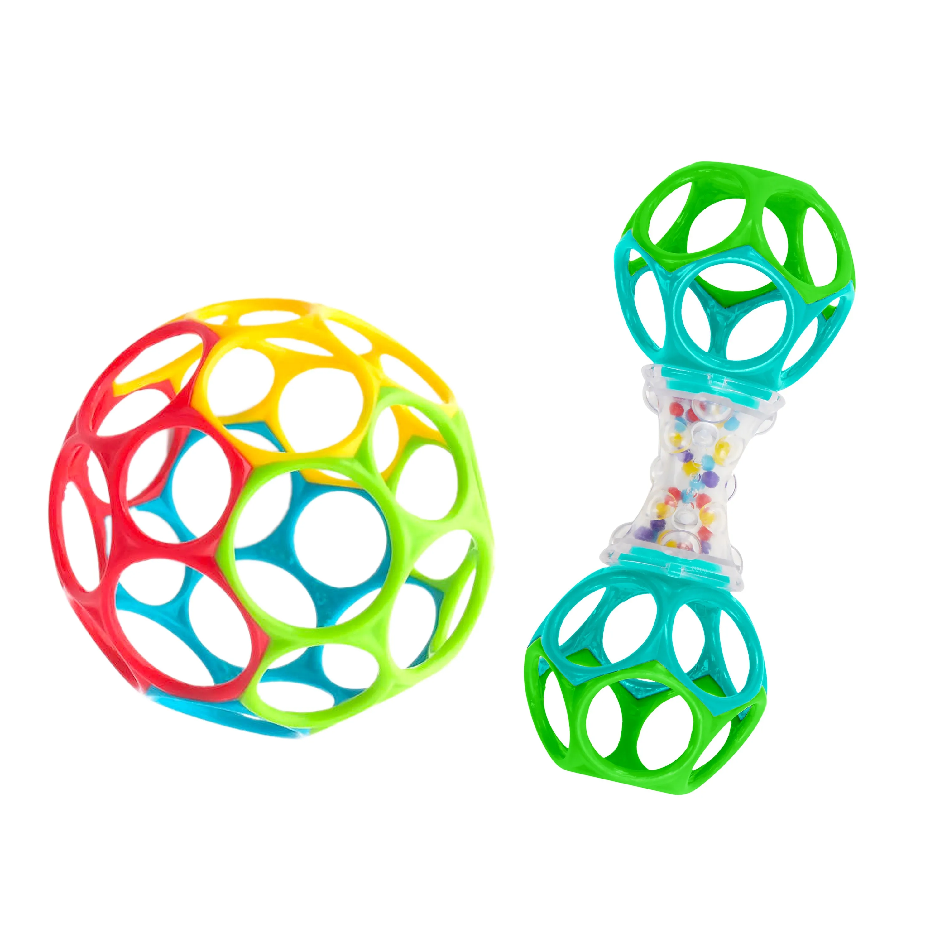 Bright Starts Grasp the Day Easy-Grasp Oball Gift Set, Ball and Rattle Toys, 2-PK, Unisex, 0 Months 