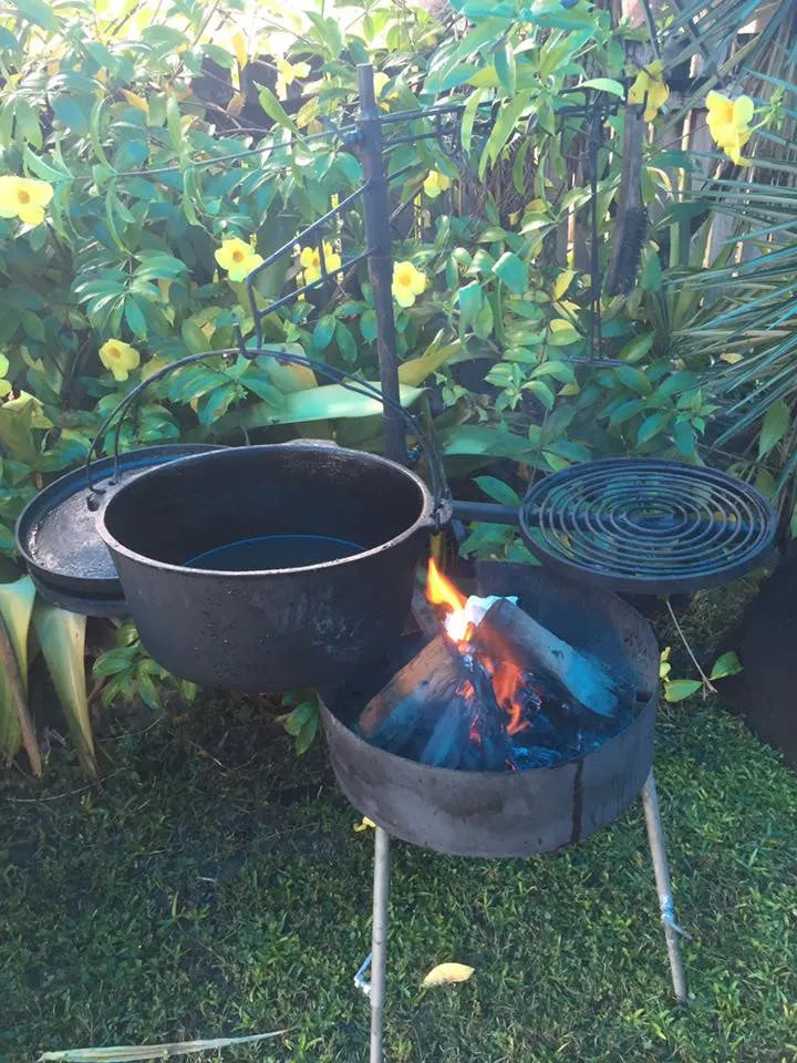 Camping Fire Pit & ACK Cooking Set Up