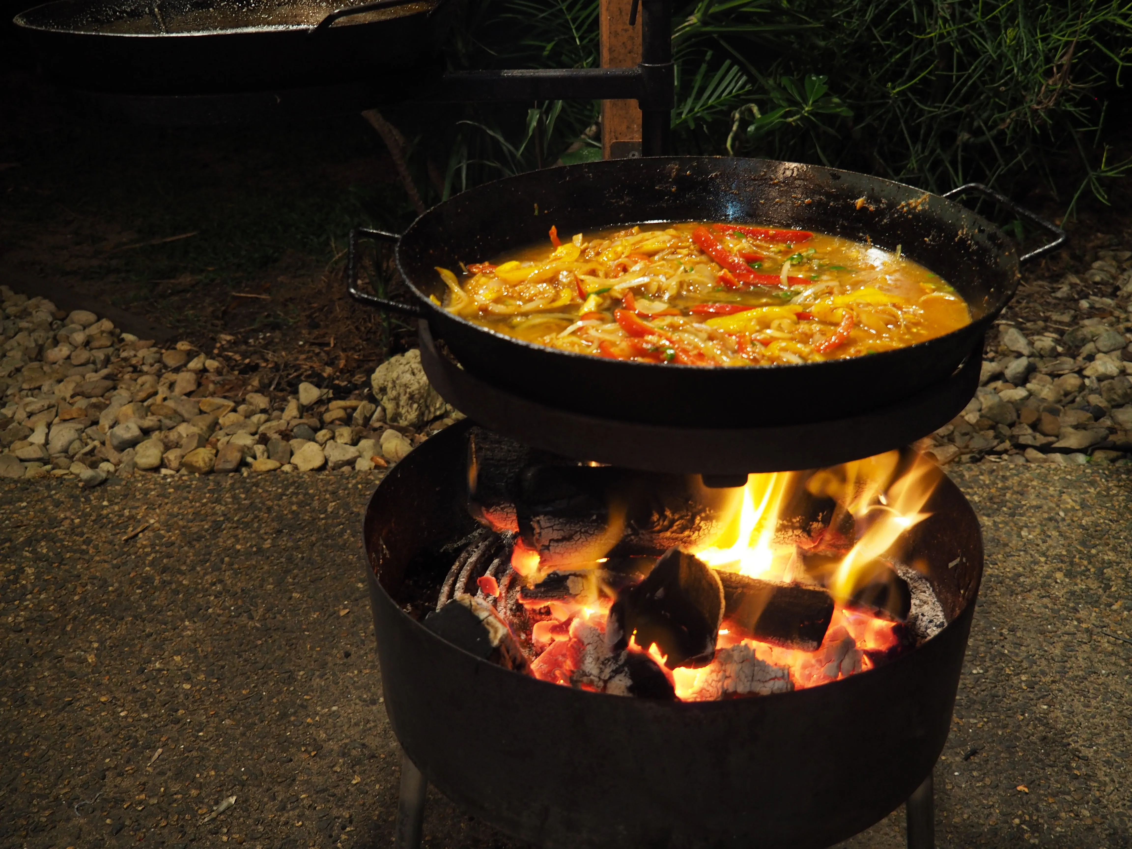Camping Fire Pit & ACK Cooking Set Up