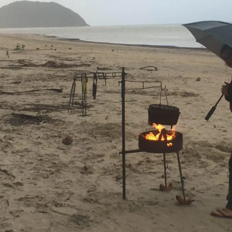 Camping Fire Pit & ACK Cooking Set Up
