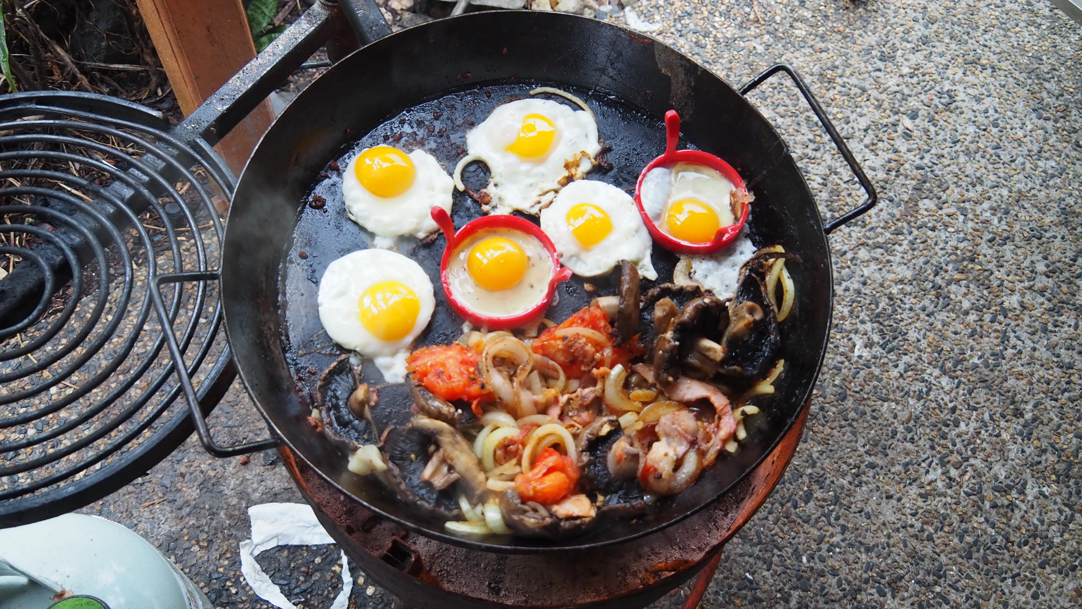 Camping Fire Pit & ACK Cooking Set Up