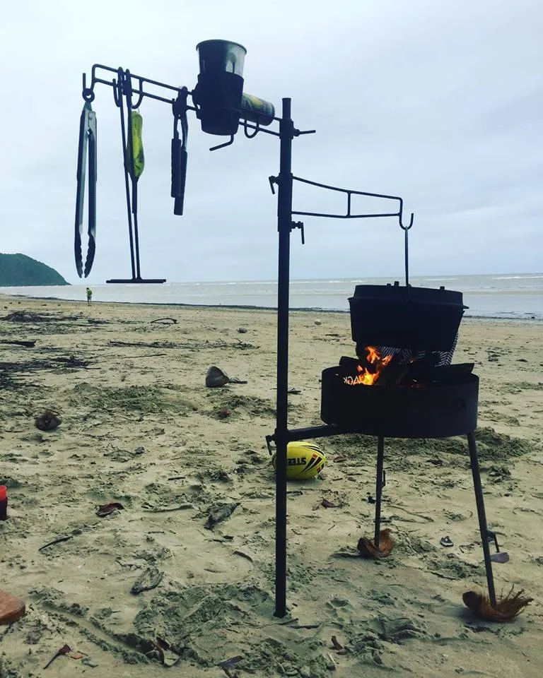Camping Fire Pit & ACK Cooking Set Up