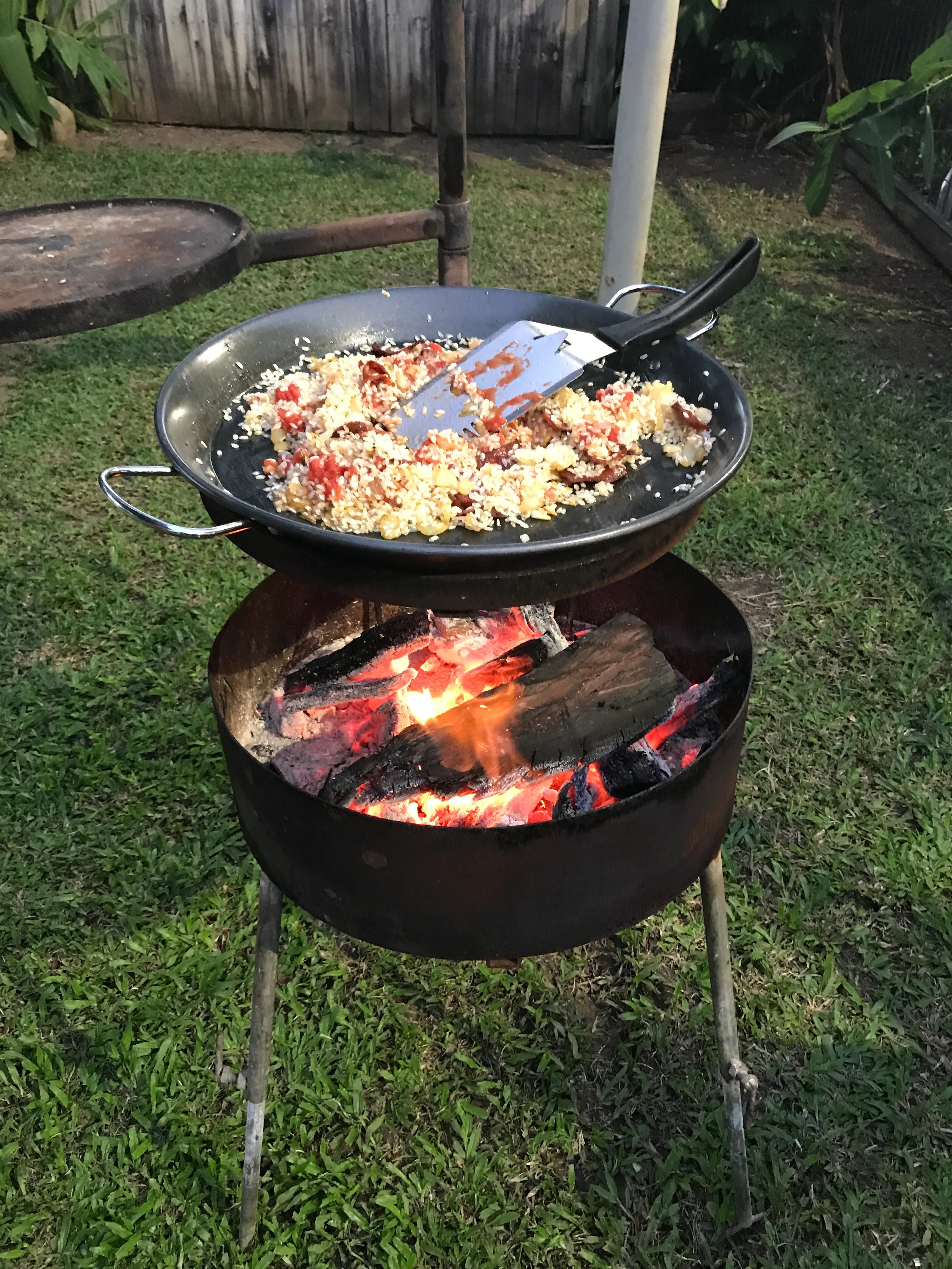 Camping Fire Pit & ACK Cooking Set Up