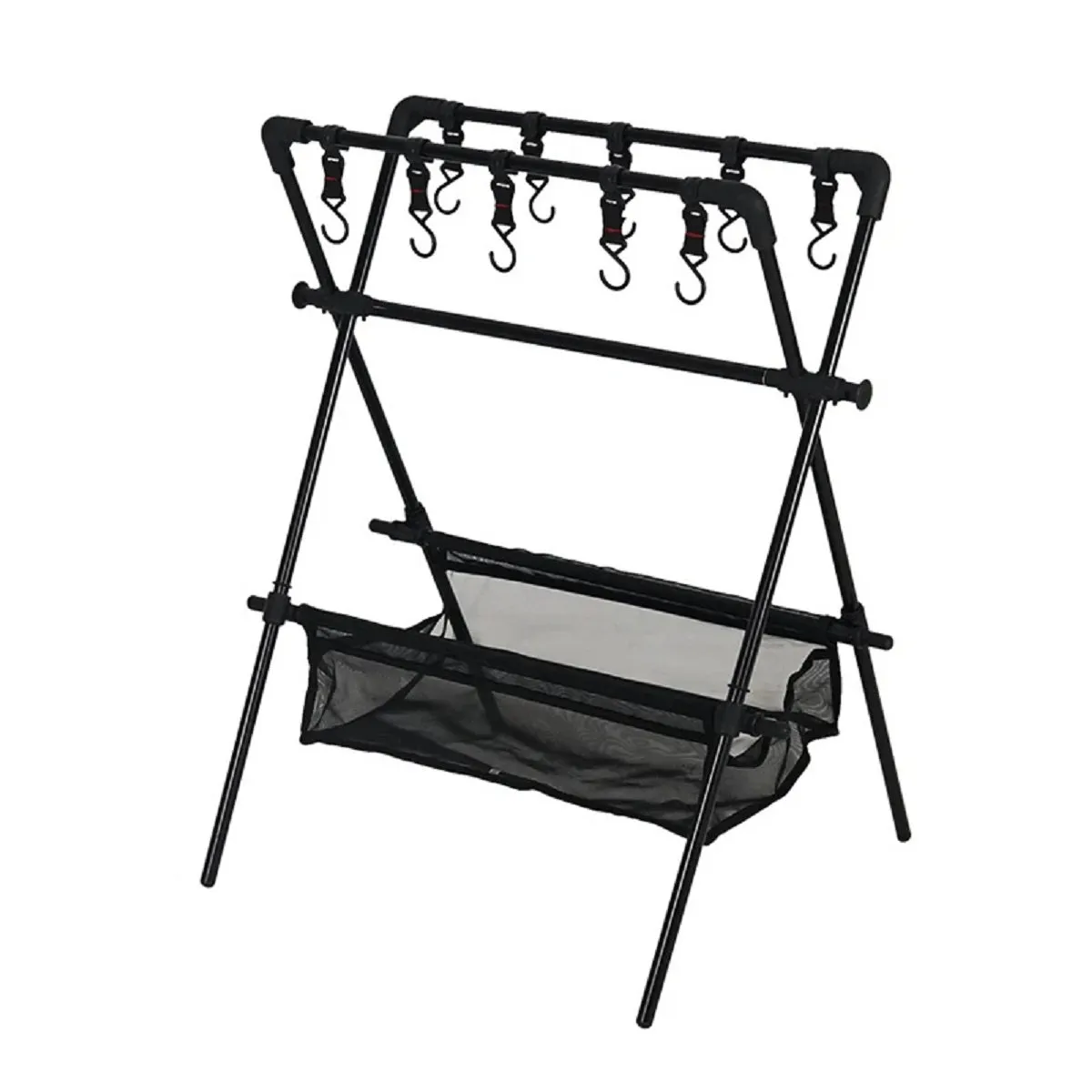 Camping Multifunction Foldable Storage Hanging Rack With Hooks
