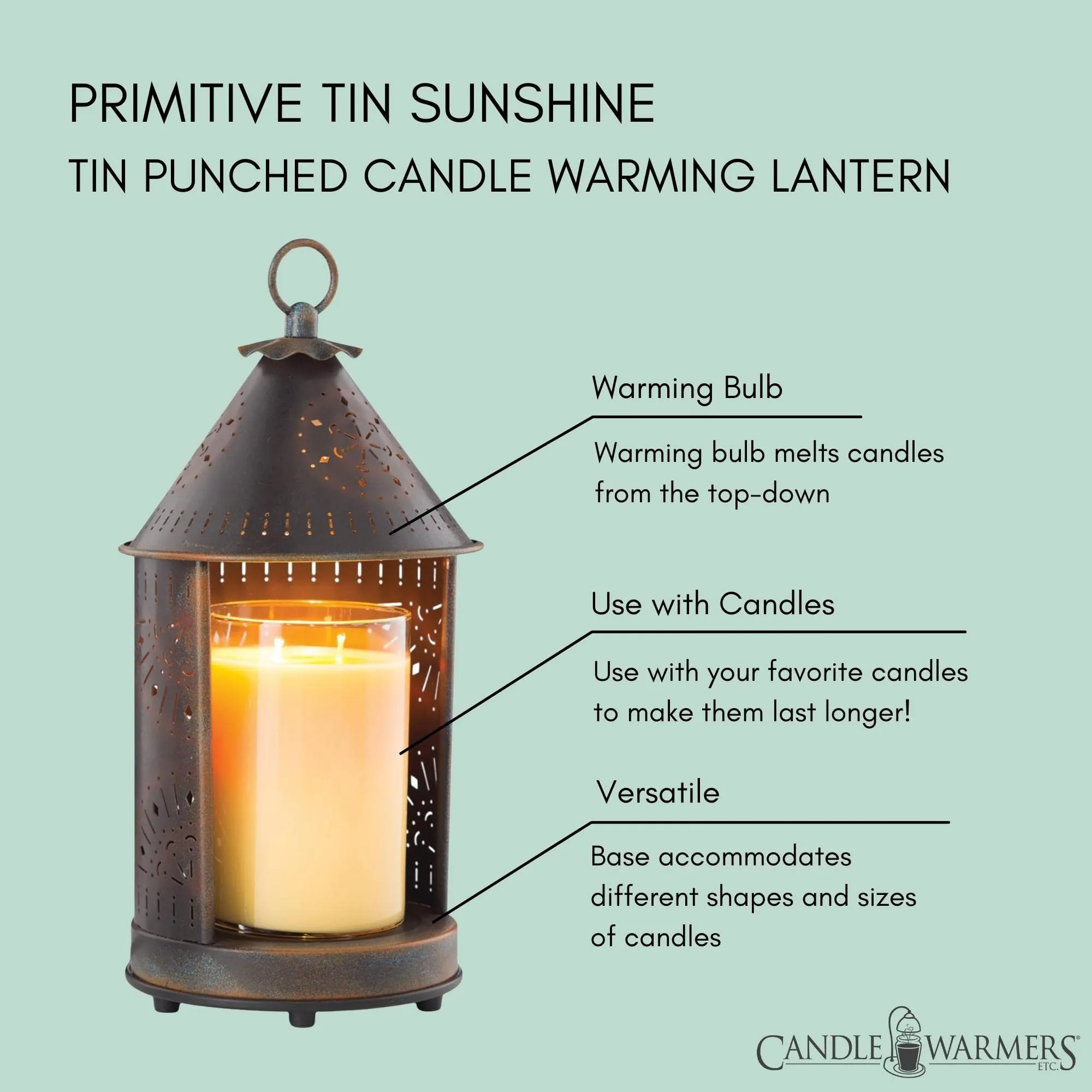 Candle Warmers Tin Punched Candle Warmer Primitive Tin Lantern Lamps