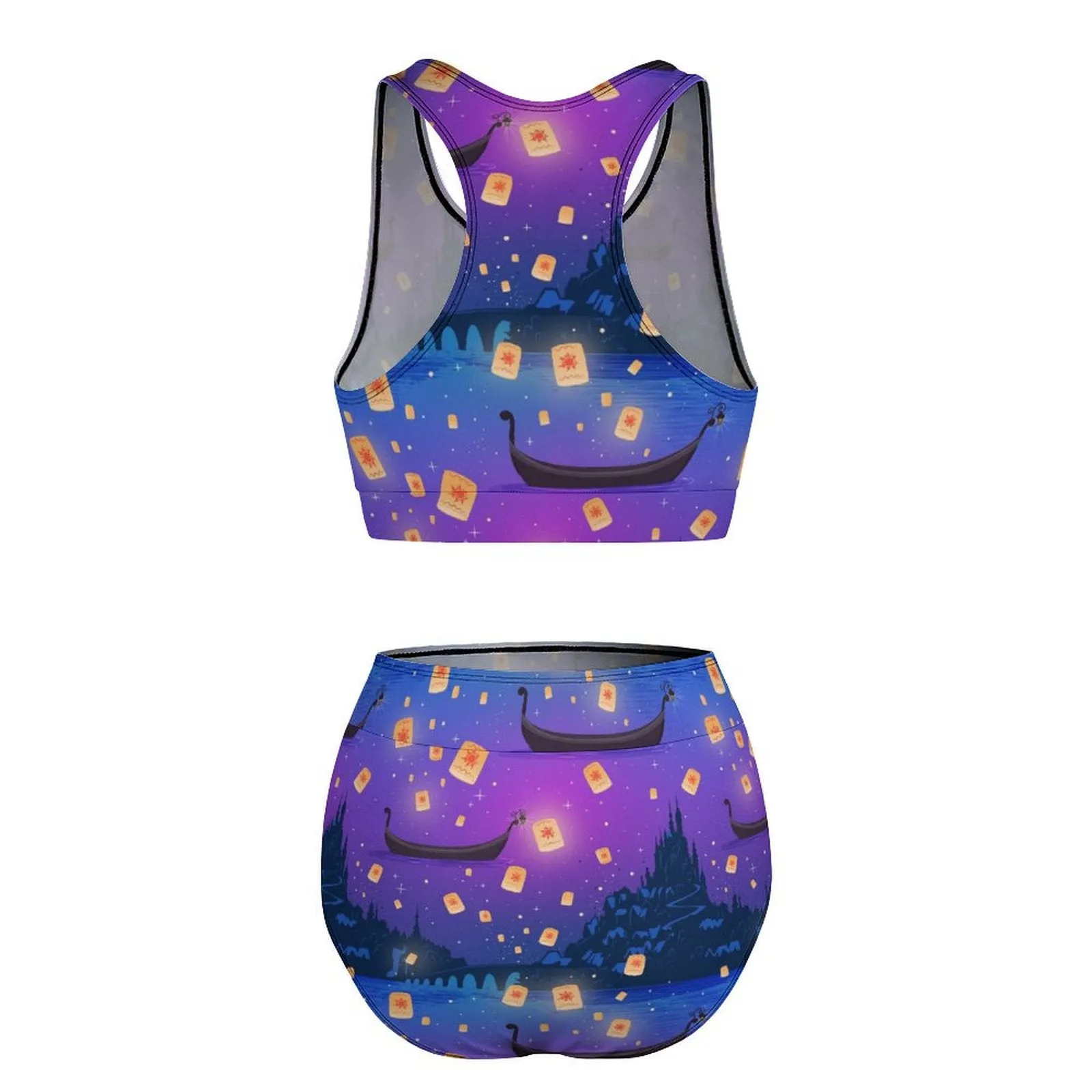 Disney Tangled Rapunzel Floating Lanterns Women's Bikini Swimsuit