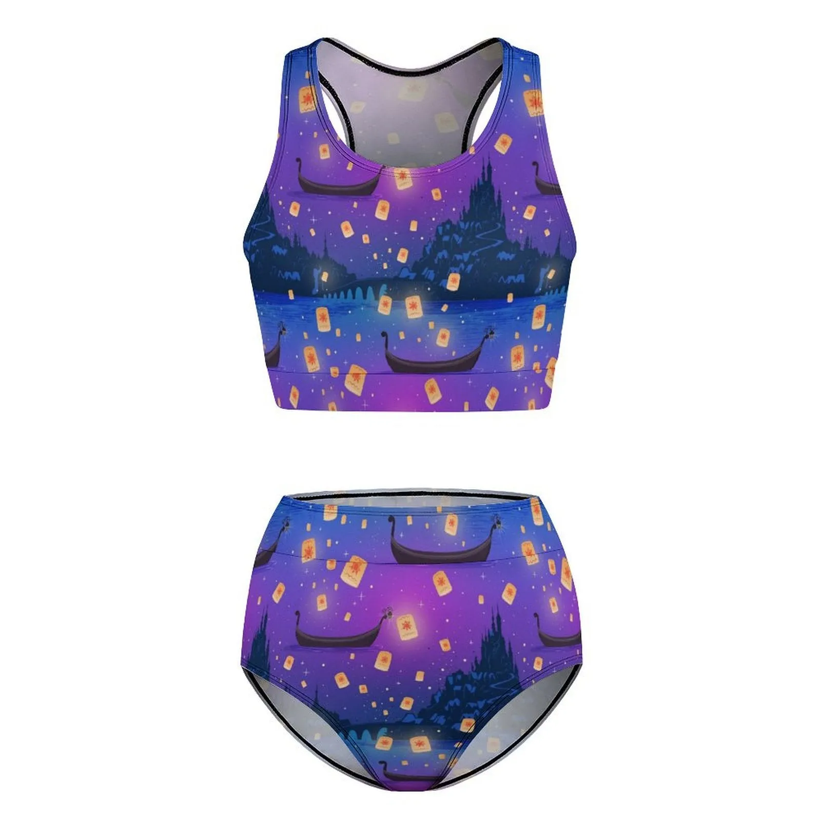 Disney Tangled Rapunzel Floating Lanterns Women's Bikini Swimsuit