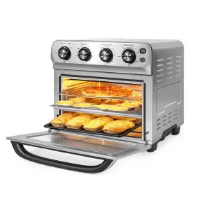 E-Macht 24 Quart Air Fryer Oven 8 Cooking Functions Stainless Steel 1800W Kitchen Small Appliance