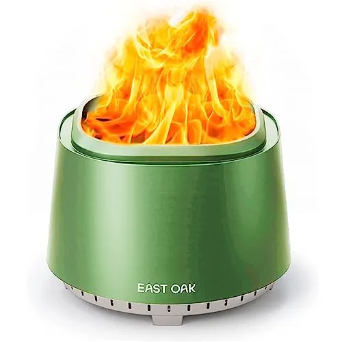 EAST OAK 21'' Smokeless Fire Pit: Stainless Steel, Portable, Green