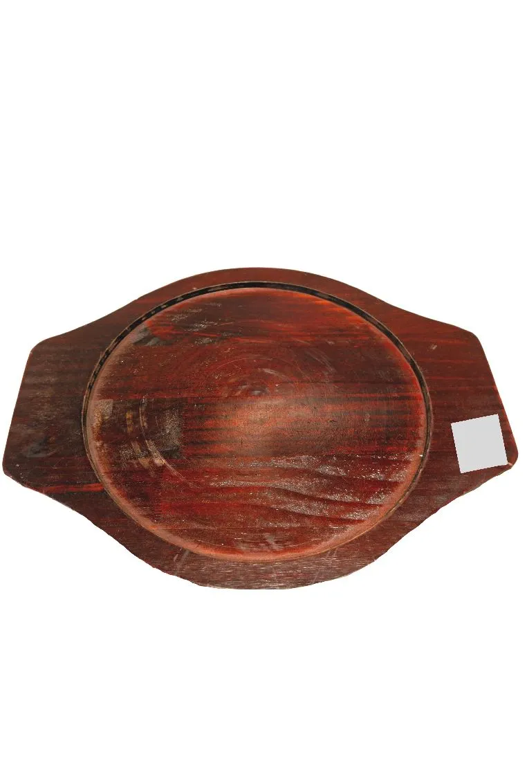 Edge Round Sizzling Plate with Wood Holder (KW-002)
