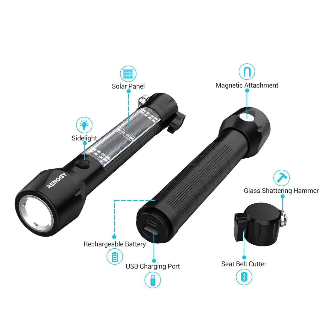 E.LUMEN 500 Multi-functional Flashlight 3 pieces