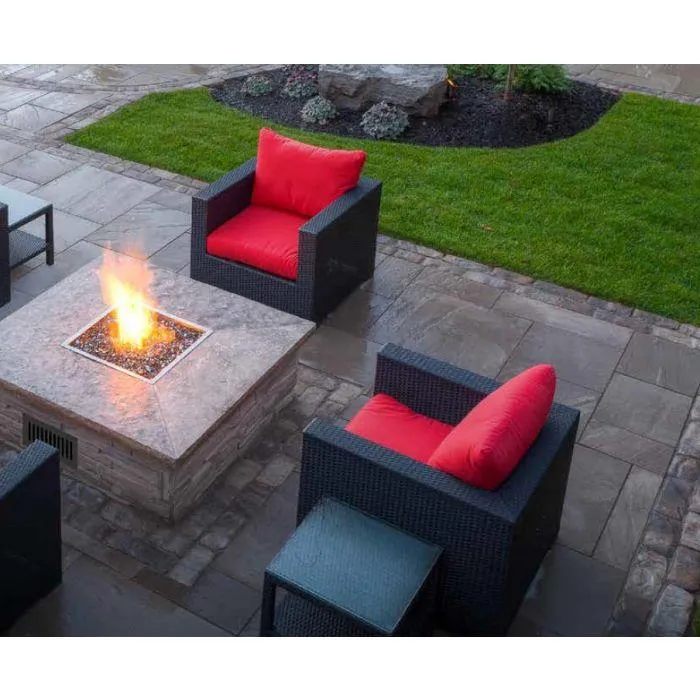 Firegear 25" Stainless Steel Square Flat Pan Gas Fire Pit Insert FPB-25SFBS22MT-N