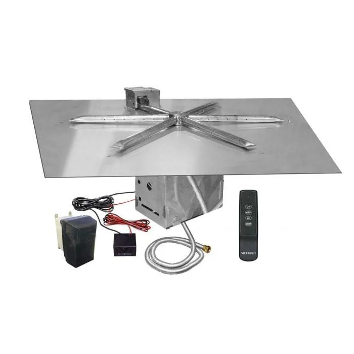 Firegear 25" Stainless Steel Square Flat Pan Gas Fire Pit Insert FPB-25SFBS22MT-N
