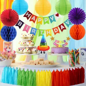 Happy Birthday Banner Rainbow Party Decorations Happy Birthday Cake Topper Birthday Decorations