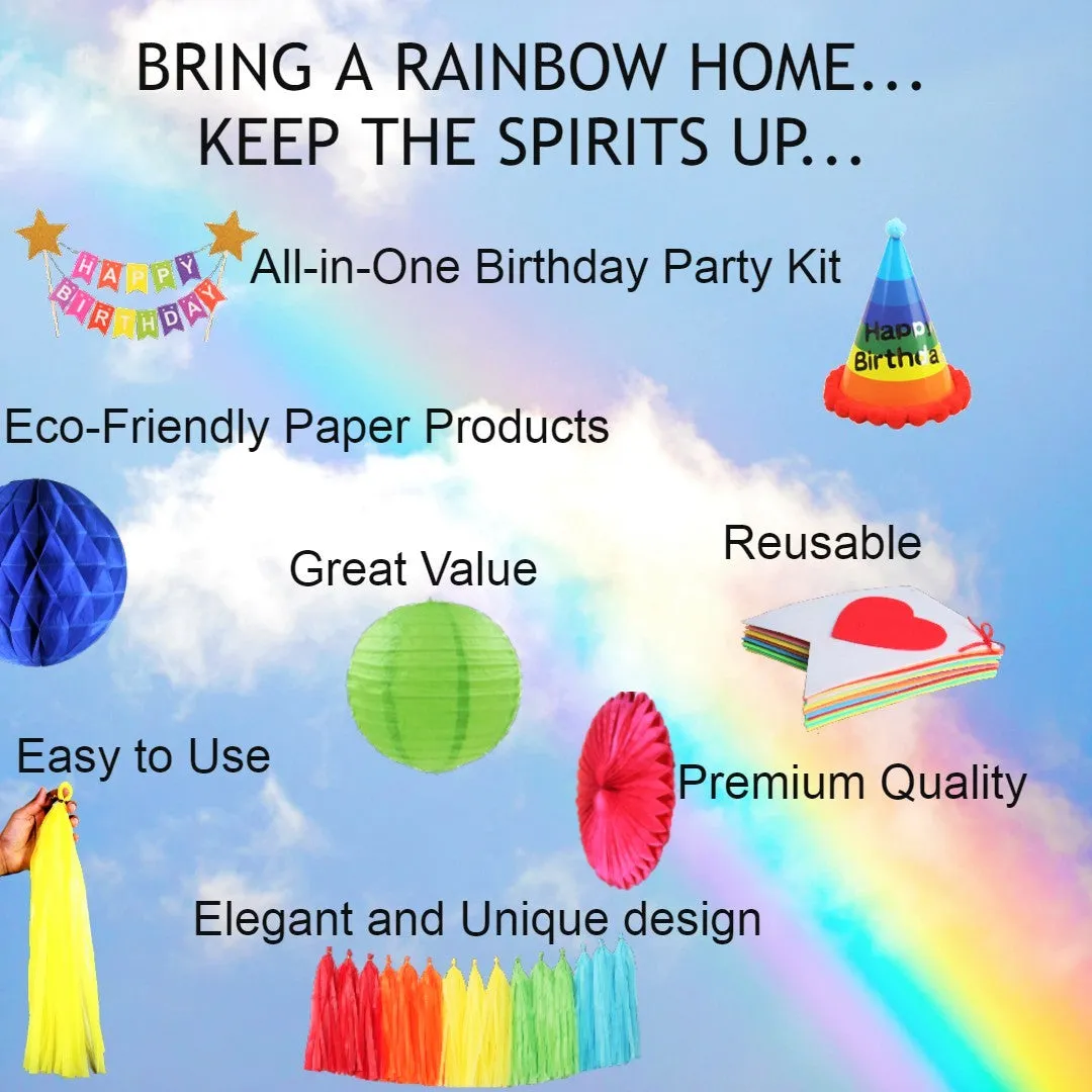 Happy Birthday Banner Rainbow Party Decorations Happy Birthday Cake Topper Birthday Decorations