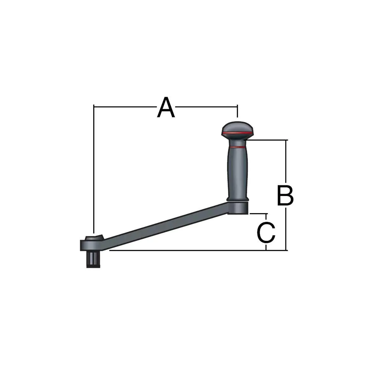 Harken Aluminum Lock-In Winch Handle 203mm - B8AL