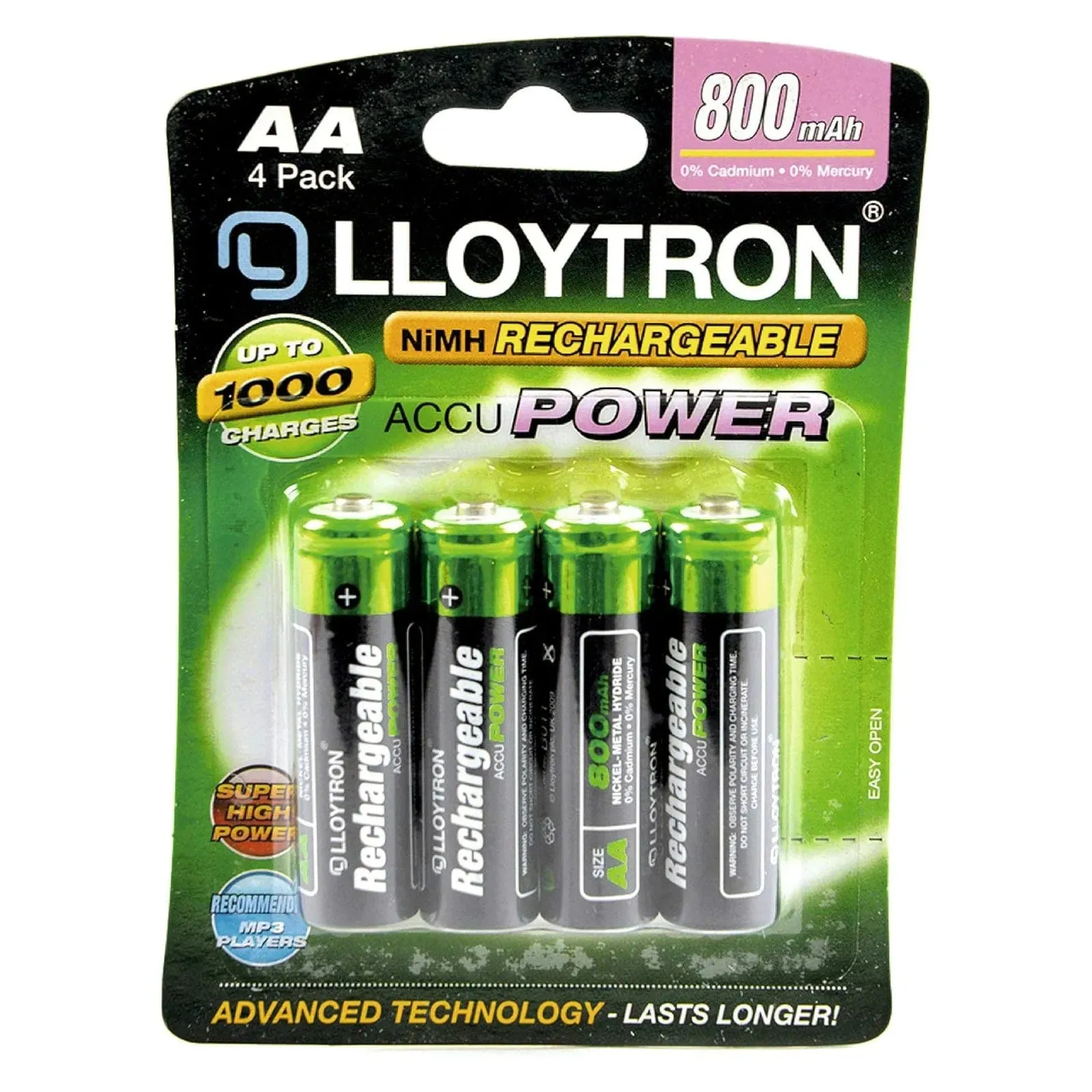 Intelligent Battery Charger with LCD Display | Includes 8 AA & AAA NiMh Rechargeable Batteries