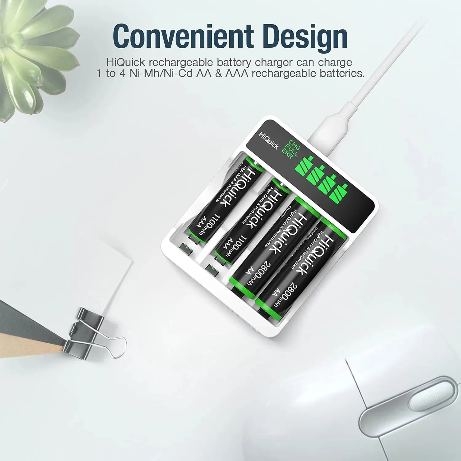 Intelligent LCD Fast Battery Charger   8 Rechargeable AA & AAA Batteries