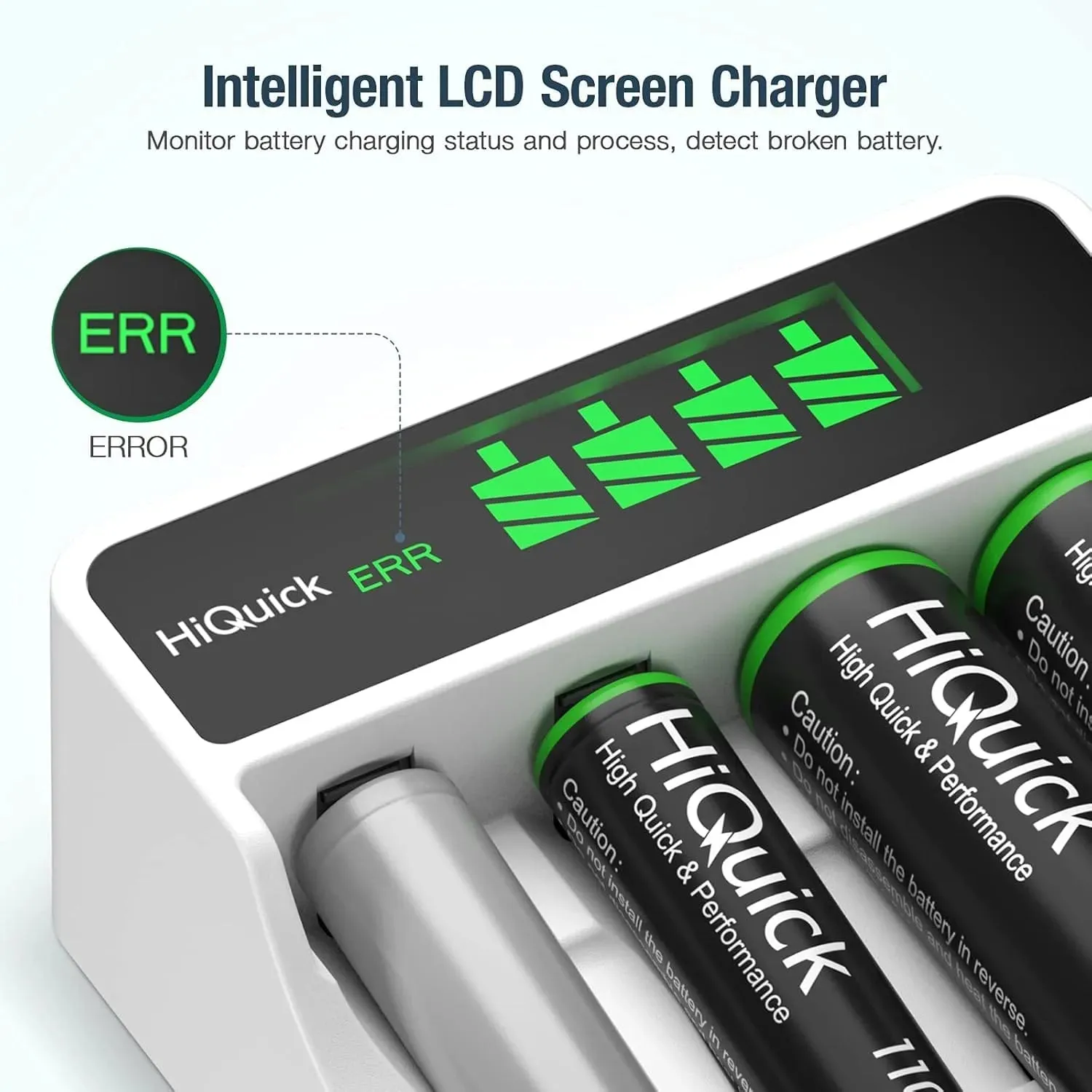 Intelligent LCD Fast Battery Charger   8 Rechargeable AA & AAA Batteries
