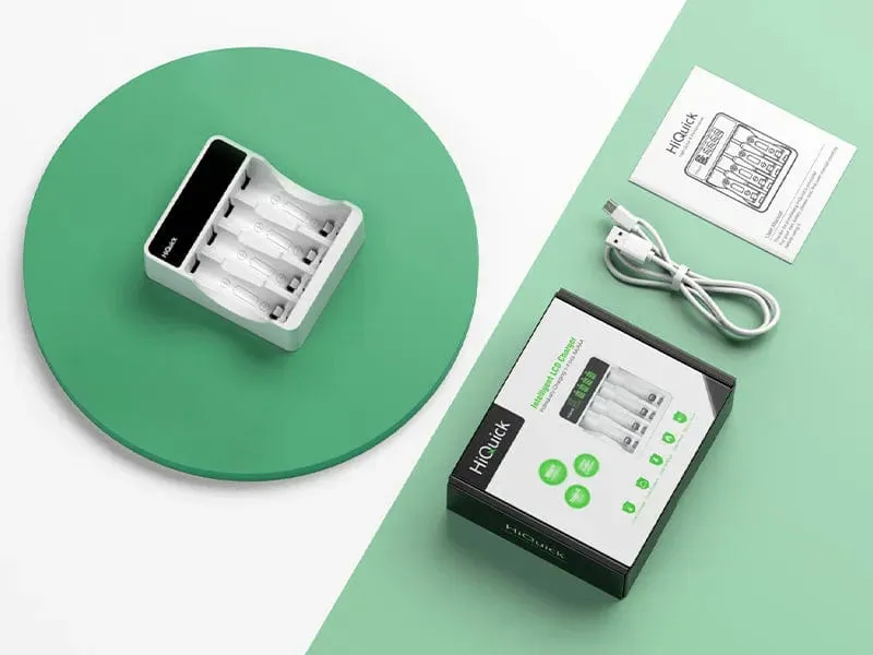 Intelligent LCD Fast Battery Charger   8 Rechargeable AA & AAA Batteries