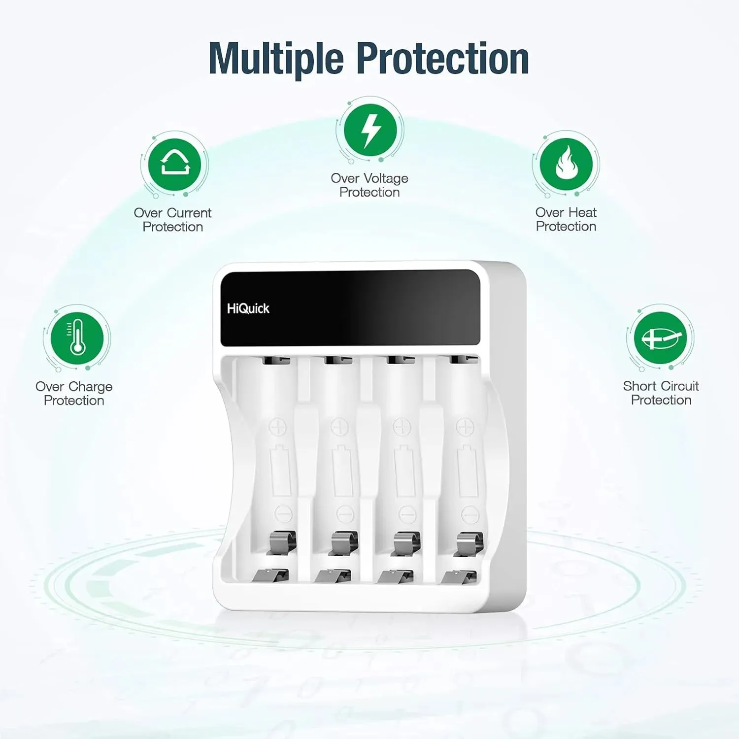 Intelligent LCD Fast Battery Charger   8 Rechargeable AA & AAA Batteries