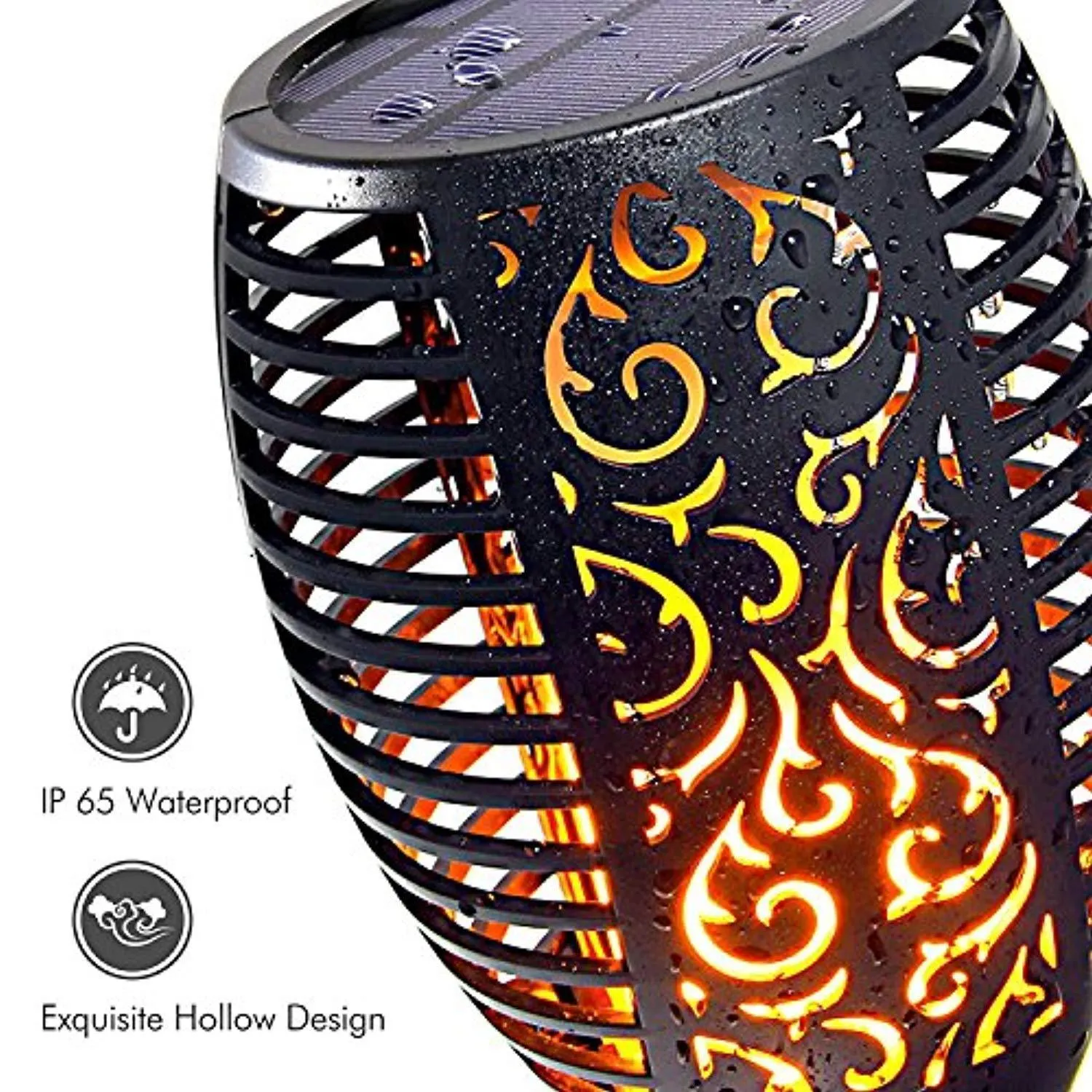 IOO Solar Torch Lights Outdoor Waterproof Dancing Flickering Flames Torches Landscape Decoration Lighting Security Path LED Light for Garden Pathways Yard Patio 4 Pack