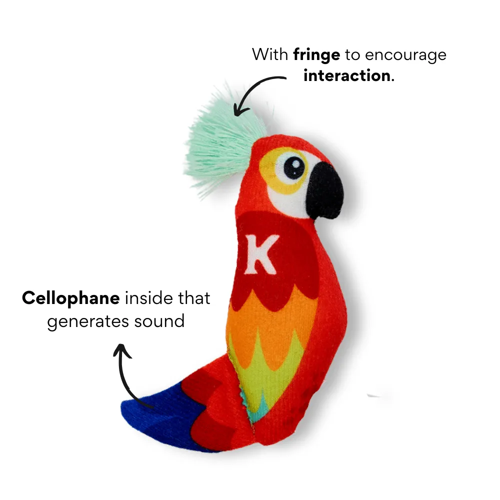 Kanu Pet Red Parrot Plush Cat Toy