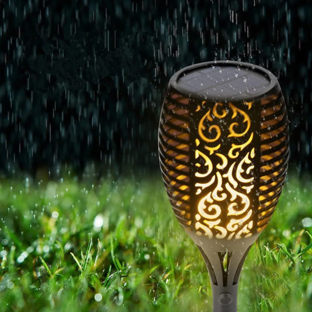 LED Solar Flame Torch Light