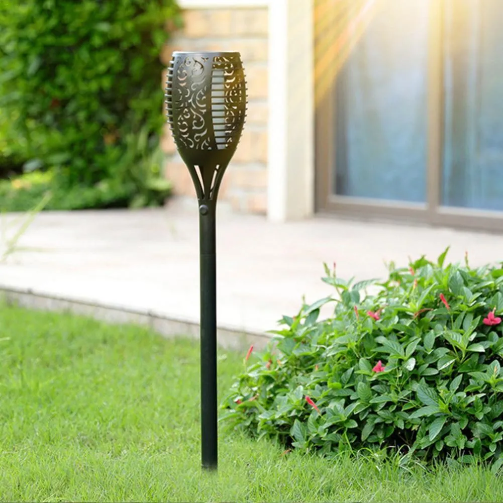 LED Solar Flame Torch Light